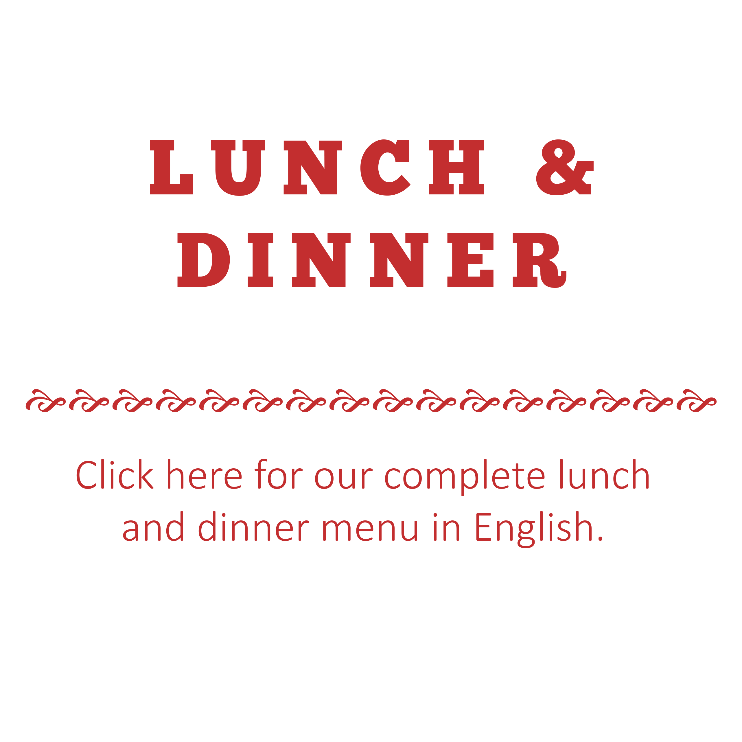 Lunch en dinner rood