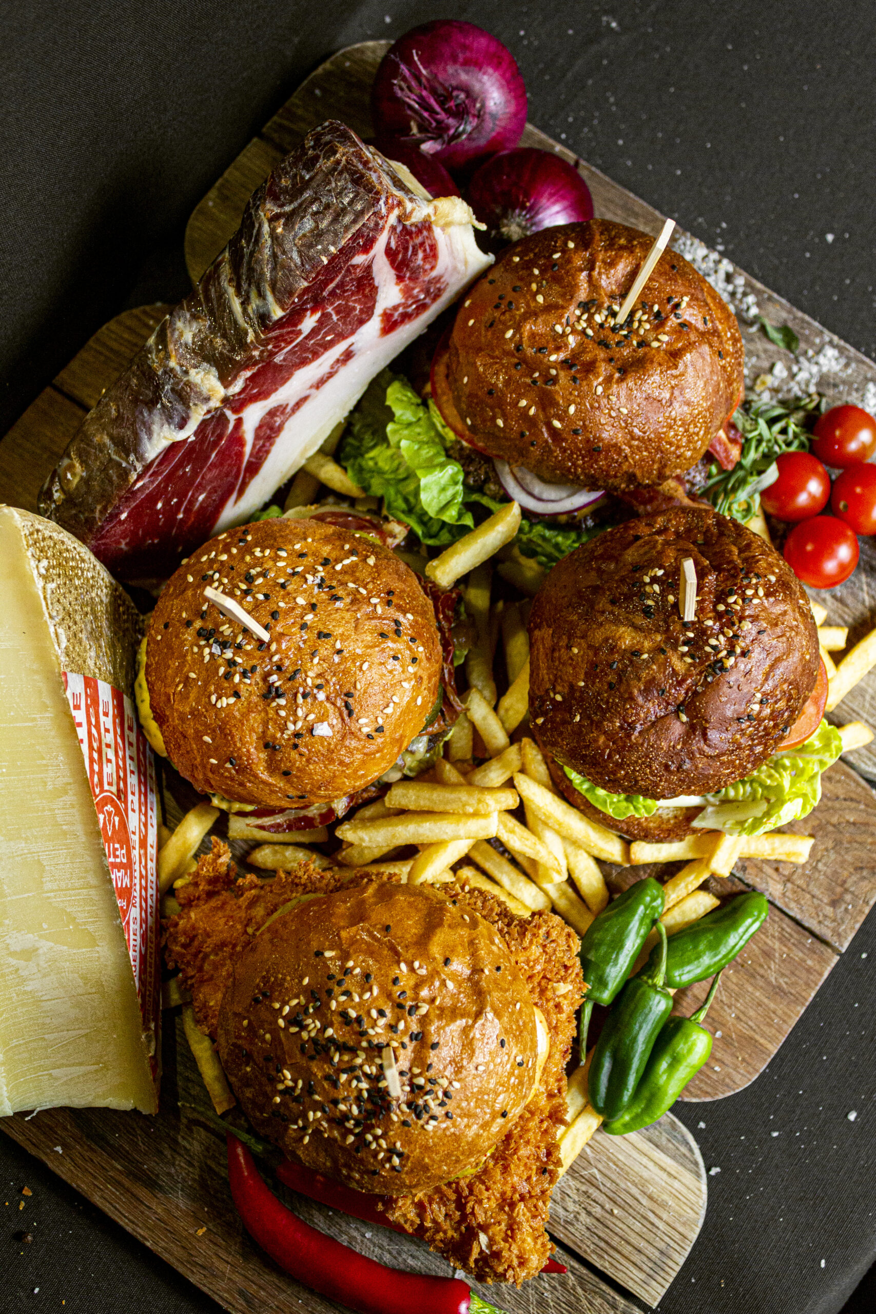 Burger borrel plank